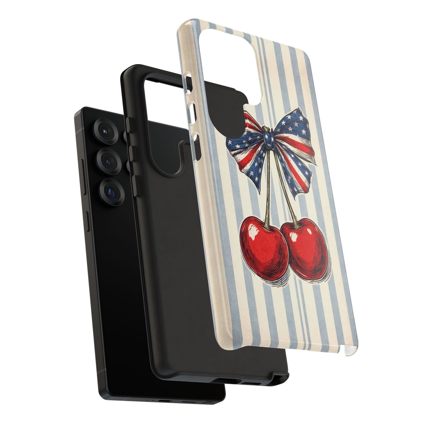 Patriotic Cherry Phone Case Americana Coquette Aesthetic iPhone Samsung