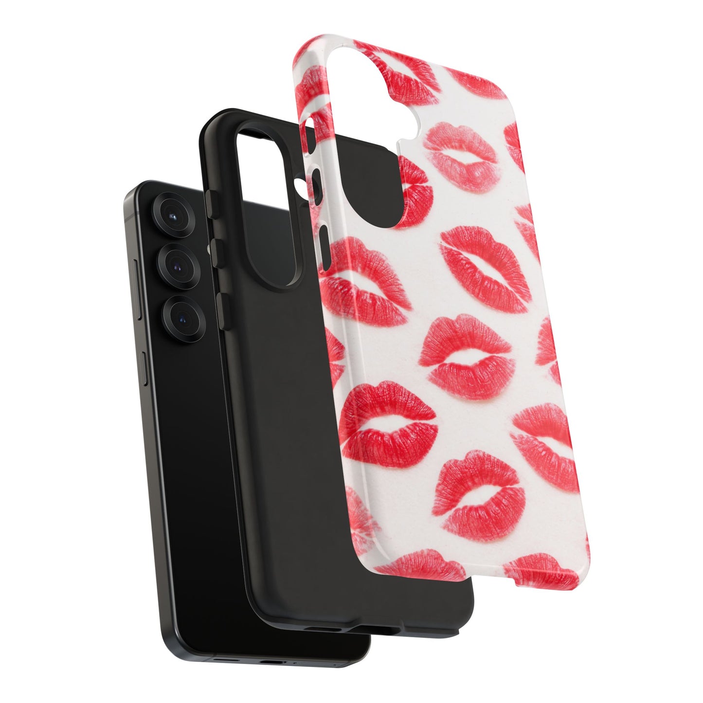 Red Lipstick Kiss Phone Case – Sexy Lip Print Pattern Tough Protective Cover