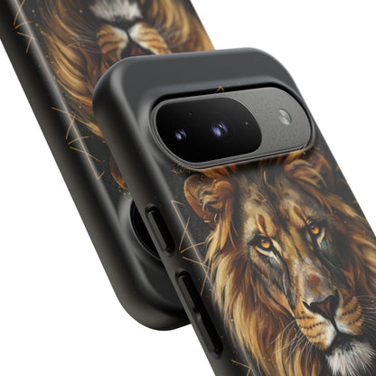 Majestic Lion Phone Case – Black Gold Luxury Lion Art Tough Protective Case
