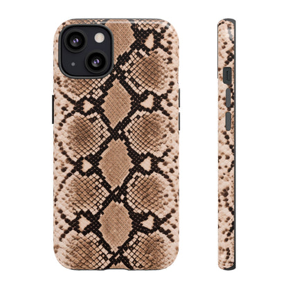 Snake Print Phone Case – Brown Python Pattern Slim Protective Cover for Iphone, Samsung Galaxy and Pixel