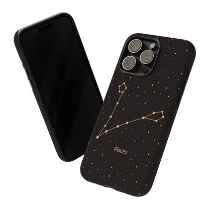 Pisces Zodiac Constellation Phone Case – Luxe Gold Celestial Cover