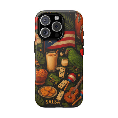 Puerto Rican Culture Phone Case | Boricua Icons Caribbean Aesthetic Tough Protective Case