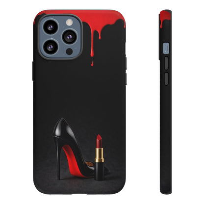 Dark Feminine Red Drip Phone Case – Gothic Glam Tough Cover