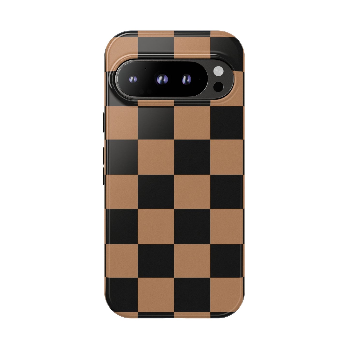 Brown Checkerboard Phone Case | Aesthetic Tough Protective Case