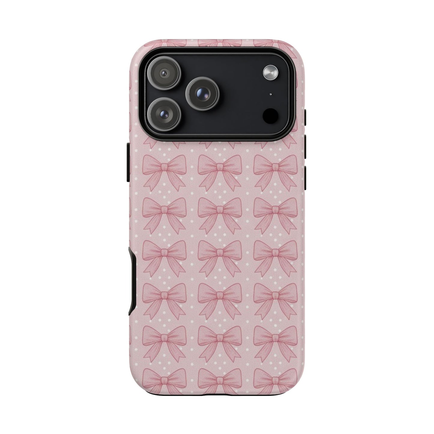 Pink Bow Pattern Phone Case – Soft Coquette Aesthetic Tough Case