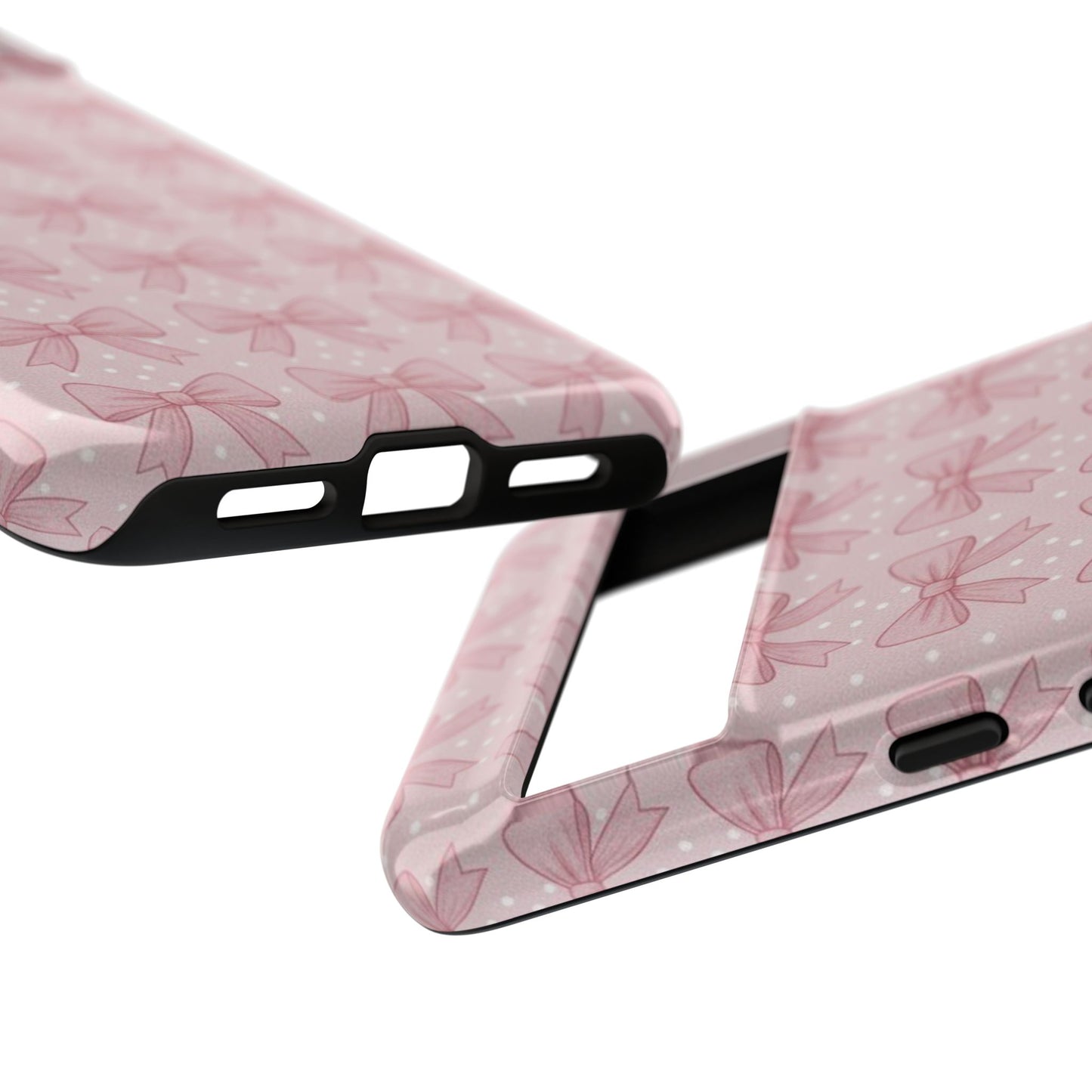 Pink Bow Pattern Phone Case – Soft Coquette Aesthetic Tough Case