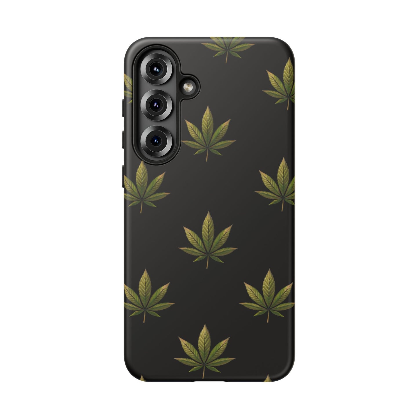 Cannabis Leaf Phone Case Green Weed Leaf Pattern Tough Protective Cover