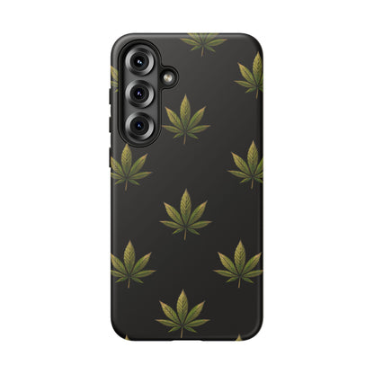 Cannabis Leaf Phone Case Green Weed Leaf Pattern Tough Protective Cover