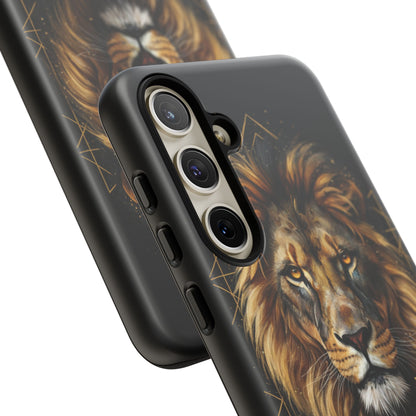 Majestic Lion Phone Case – Black Gold Luxury Lion Art Tough Protective Case