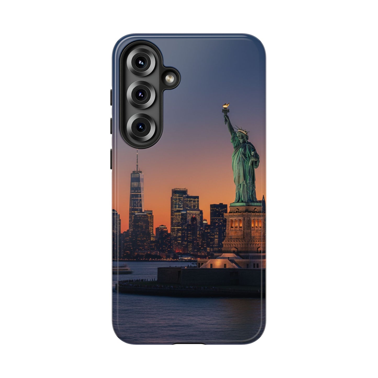 Statue of Liberty Sunset Phone Case – New York City Skyline Travel Aesthetic Tough Case