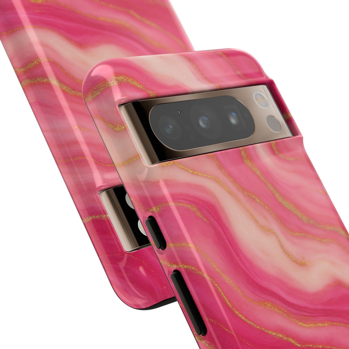 Pink Marble Phone Case | Rose Gold Swirl Aesthetic Tough Protective Case