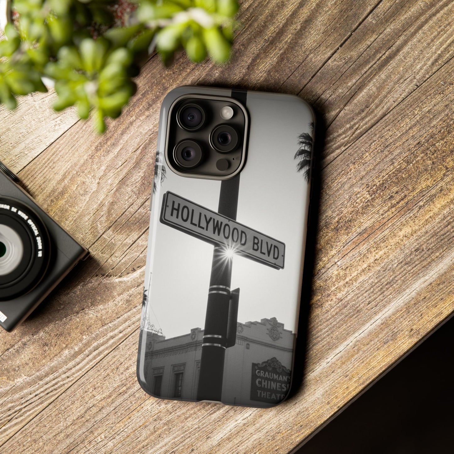 Hollywood Blvd Phone Case | Vintage Los Angeles Street Sign | Black & White LA Aesthetic