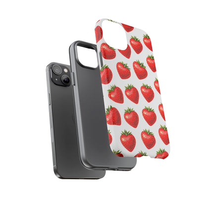Cute Strawberry Phone Case – Aesthetic Fruit Pattern Protective Cover for Iphone, Samsung Galaxy and Pixel