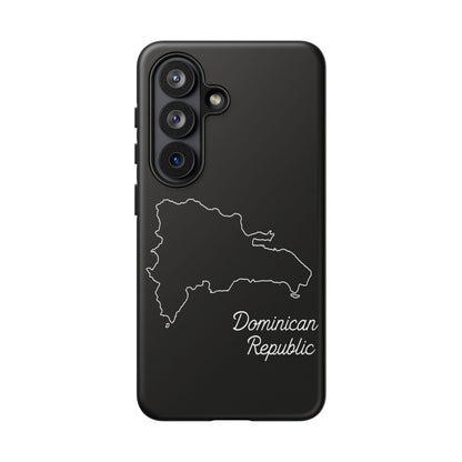 Dominican Republic Outline Phone Case – Minimal Country Map Tough Case (iPhone, Samsung, Pixel)