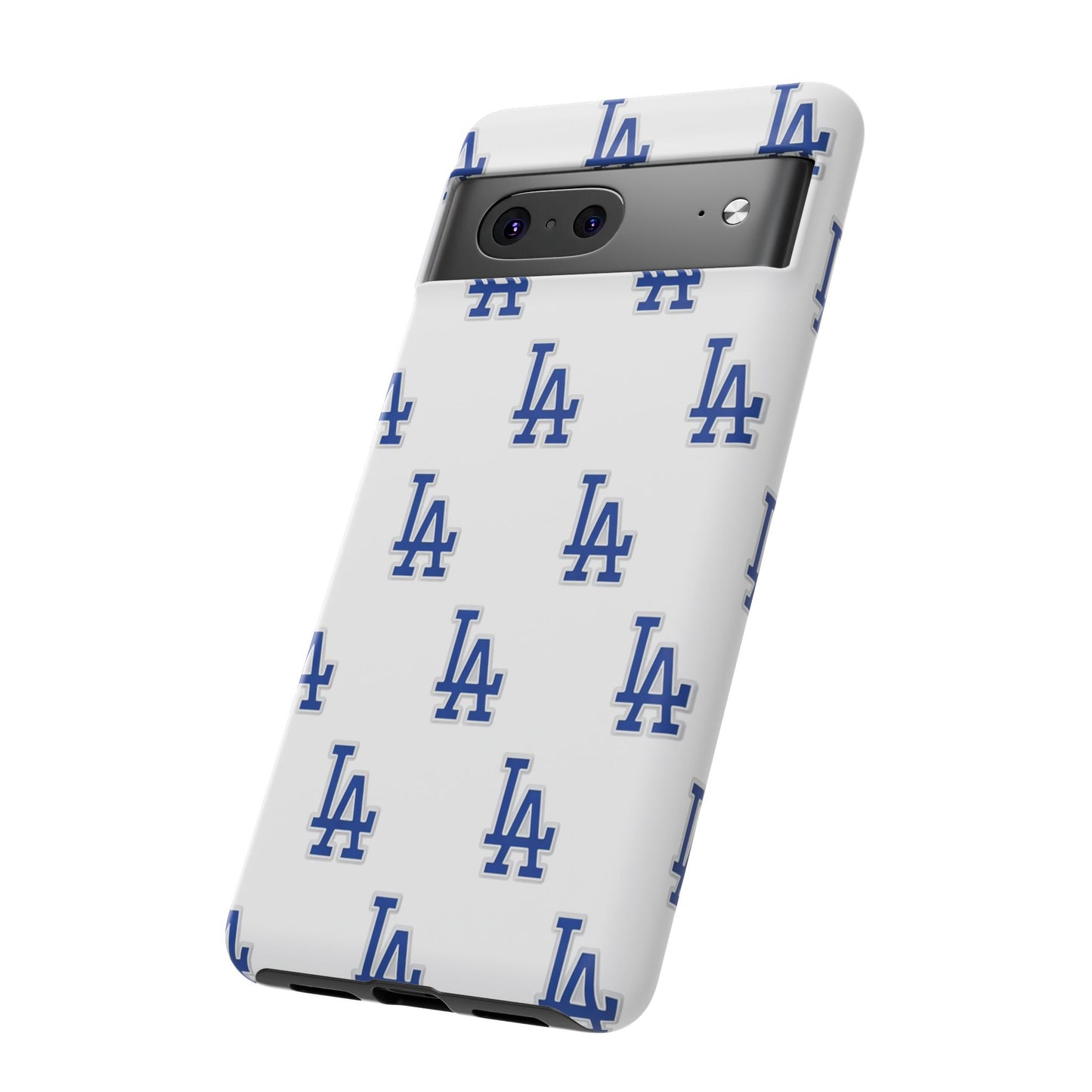 Blue LA Monogram Pattern Phone Case | Minimal Baseball Inspired Tough Cover