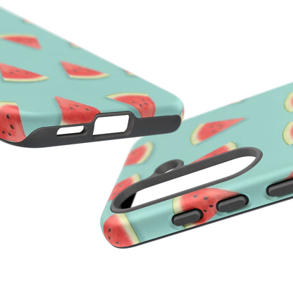 Watermelon Phone Case – Pastel Blue Summer Fruit Tough Case (iPhone, Samsung, Pixel)