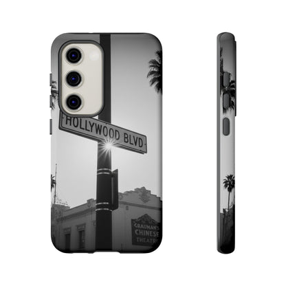 Hollywood Blvd Phone Case | Vintage Los Angeles Street Sign | Black & White LA Aesthetic