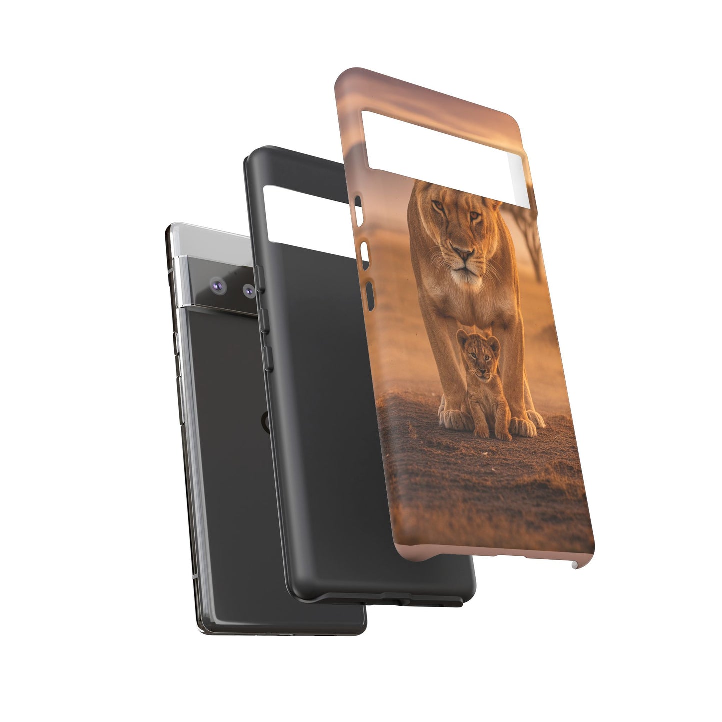 Lioness & Cub Phone Case | Safari Wildlife Tough Case for iPhone & Samsung