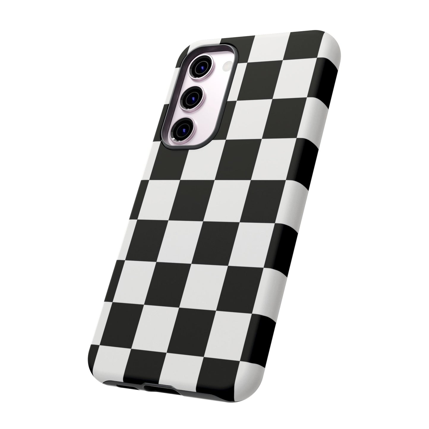 Black & White Checkerboard Phone Case – Classic Aesthetic Tough Protective Case for Iphone, Samsung Galaxy and Pixel