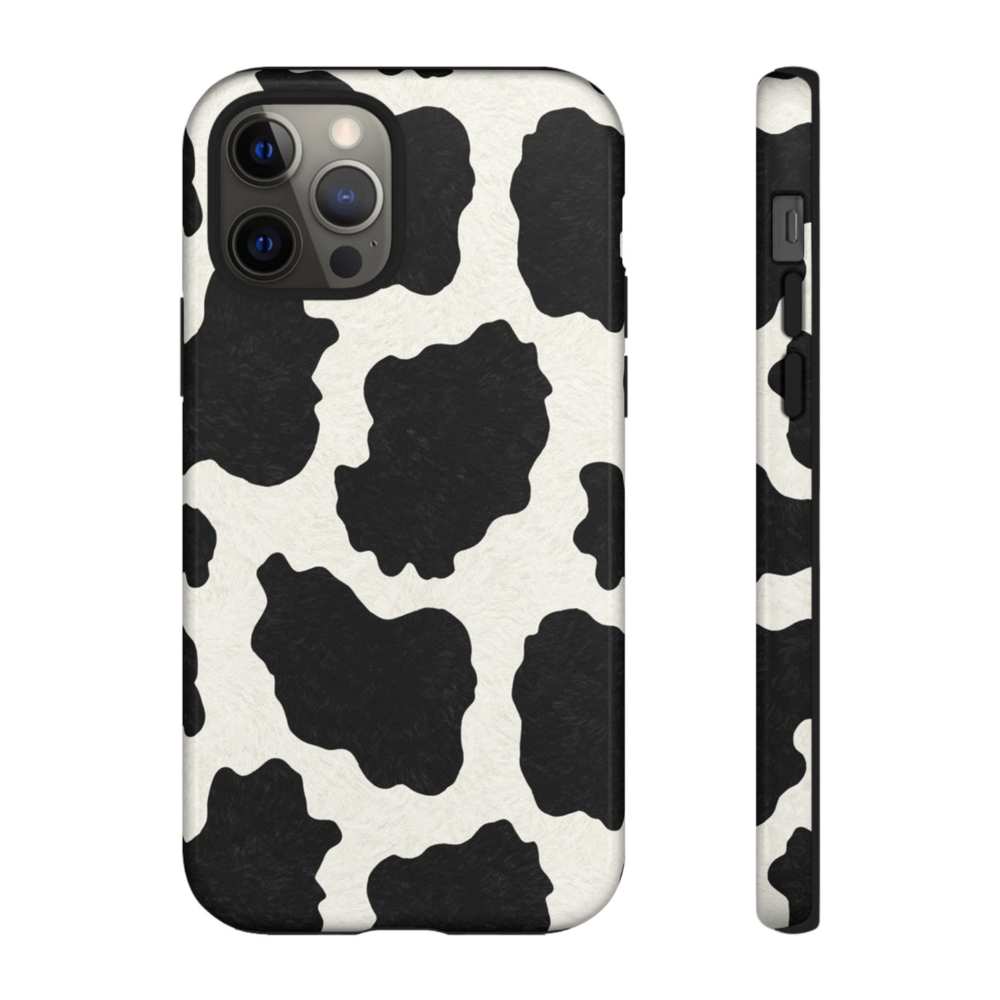 Black & White Cow Print Phone Case | Aesthetic Tough Protective Case
