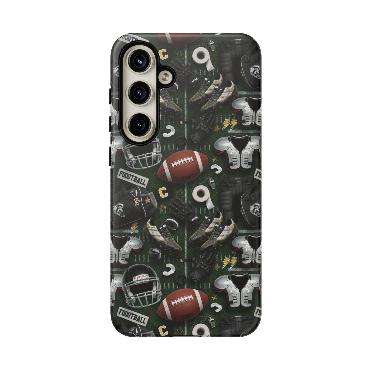 Football Pattern Phone Case – Sports Fan Tough Protective Game Day Case