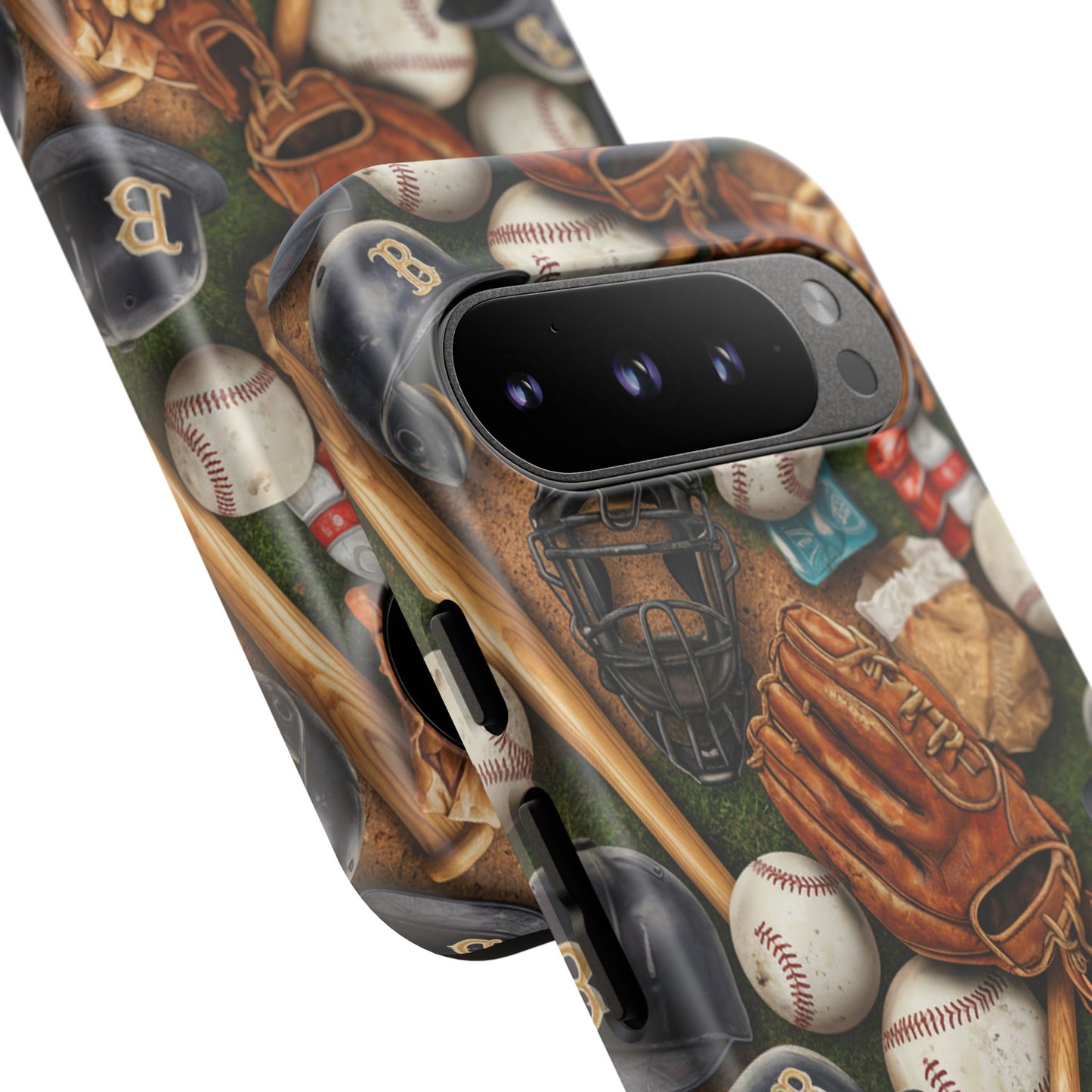 Baseball Gear Collage Phone Case – Vintage Baseball Equipment Sports Tough Case