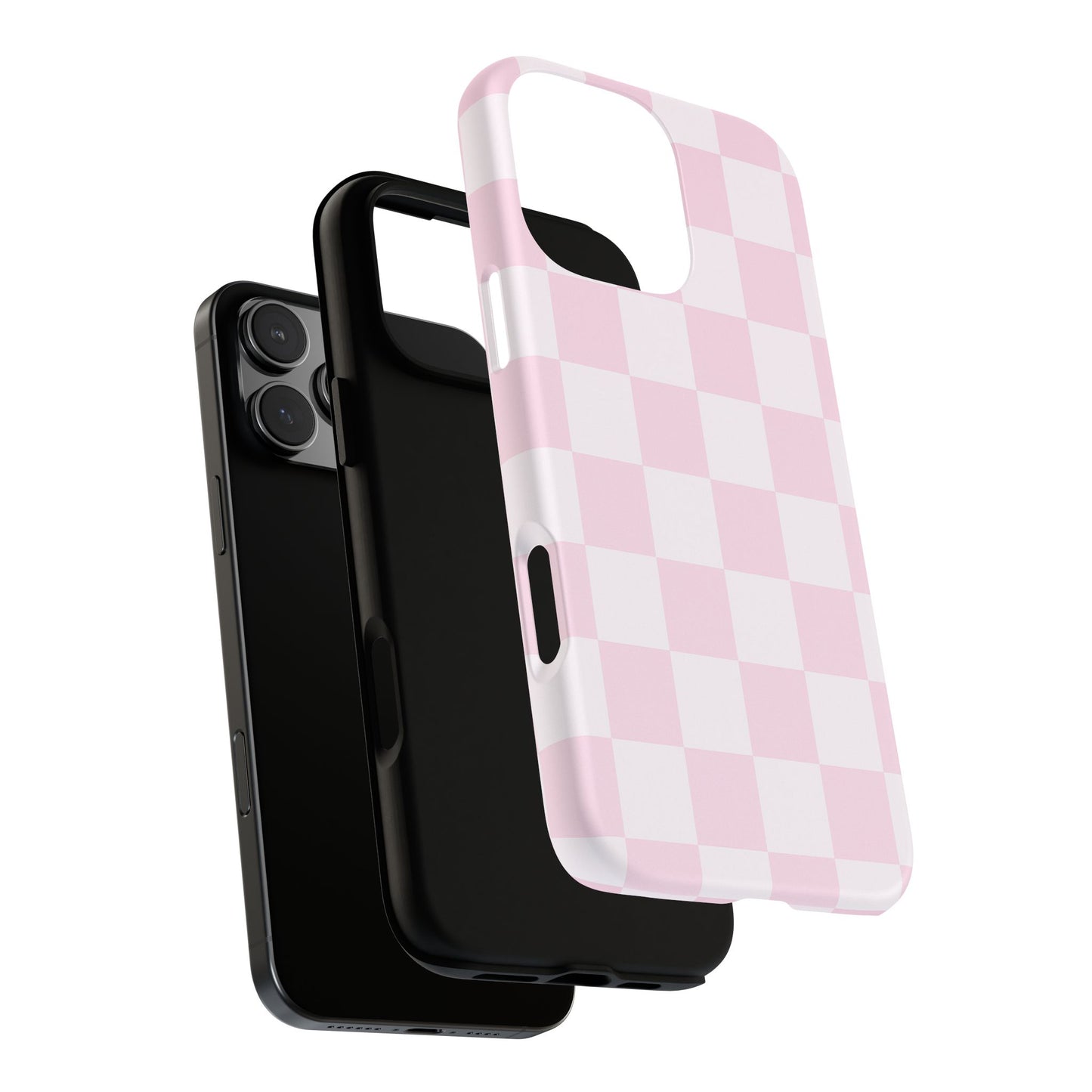 Pink Checkerboard Phone Case | Aesthetic Tough Protective Case