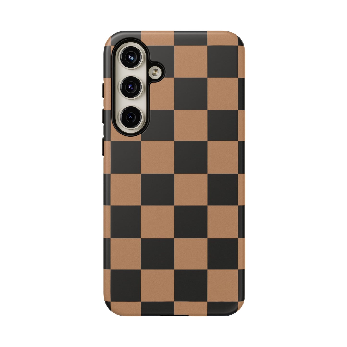 Brown Checkerboard Phone Case | Aesthetic Tough Protective Case