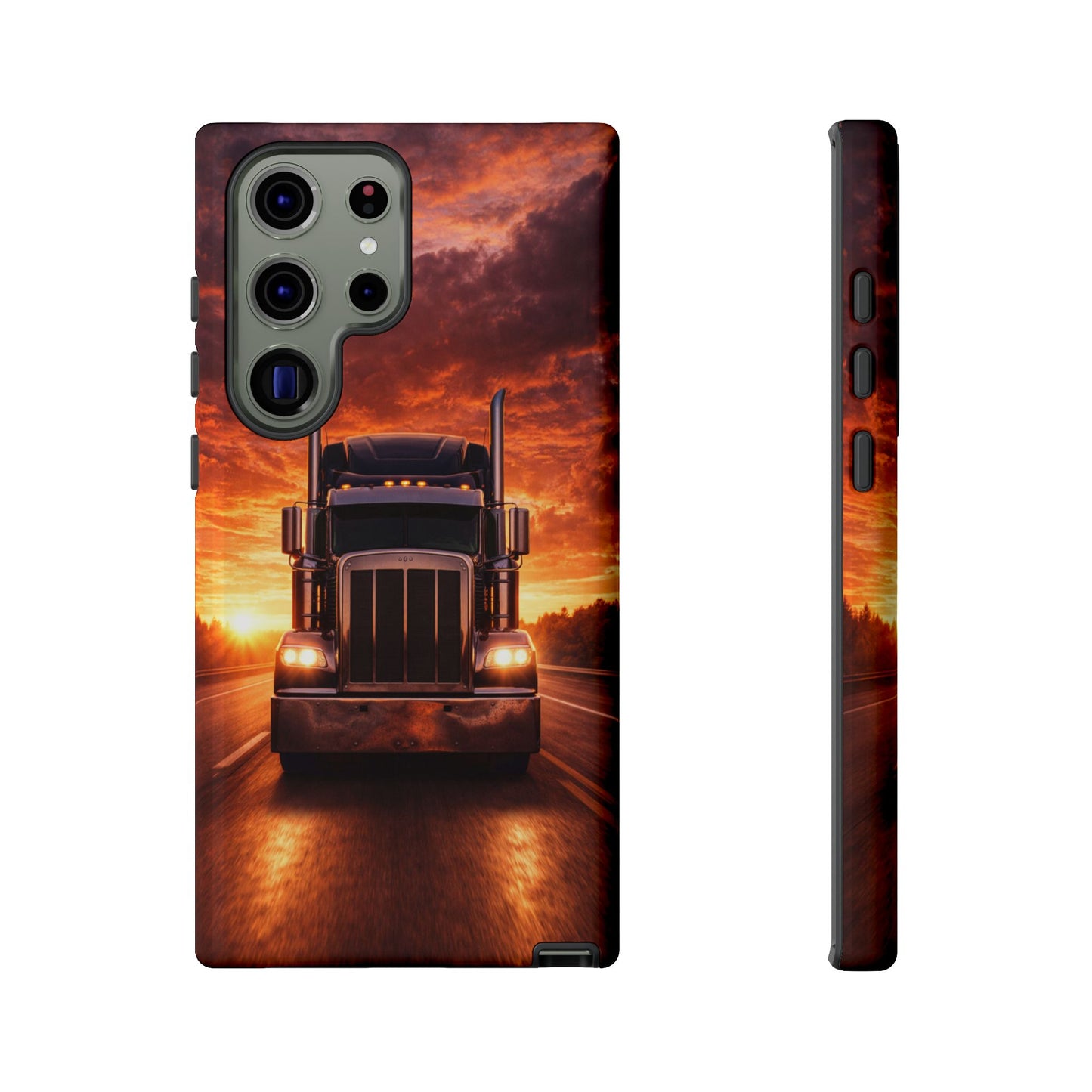 Big Rig Truck Phone Case Sunset Highway Semi Truck iPhone Samsung Cover