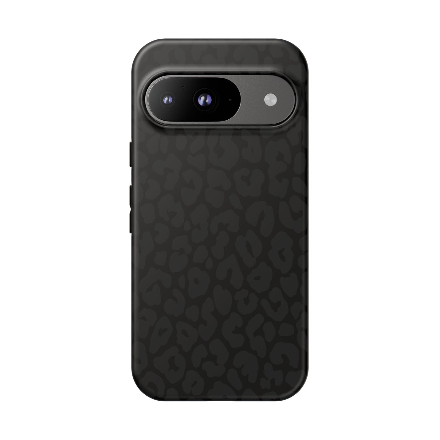 Black Leopard Phone Case | Black on Black Leopard Print Tough iPhone & Samsung Case | Matte or Glossy Protective Cover