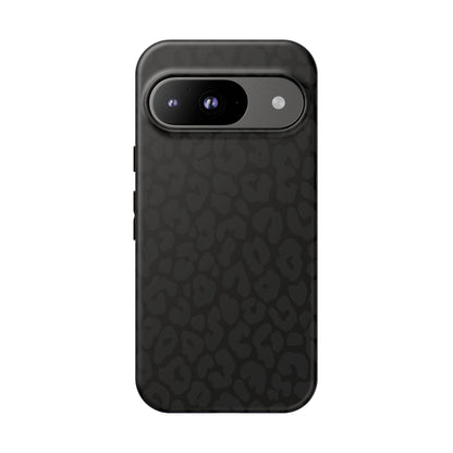Black Leopard Phone Case | Black on Black Leopard Print Tough iPhone & Samsung Case | Matte or Glossy Protective Cover