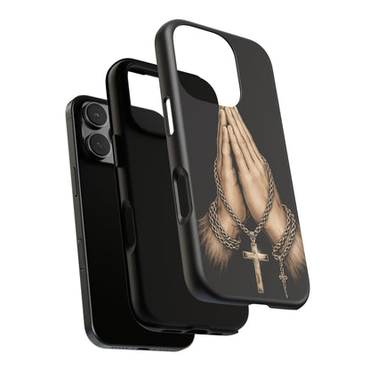 Praying Hands Cross Phone Case – Christian Faith Scripture Cover