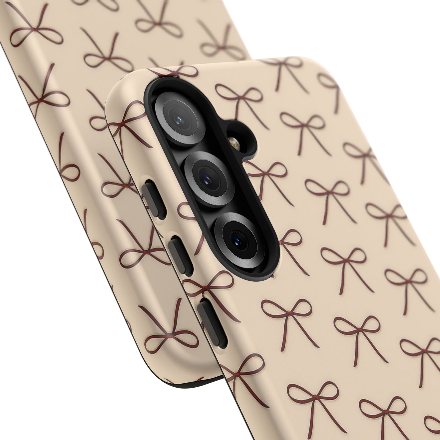 Coquette Bow Phone Case | Neutral Beige Aesthetic iPhone & Samsung Tough Case