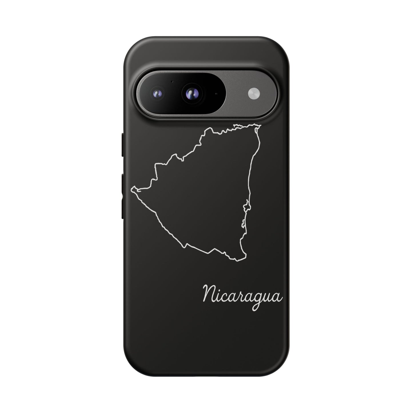Nicaragua Outline Phone Case – Minimal Country Map Tough Case (iPhone, Samsung, Pixel)