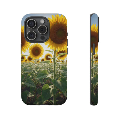 Sunflower Field Phone Case | Golden Hour Floral Aesthetic | Bright Summer Tough Case