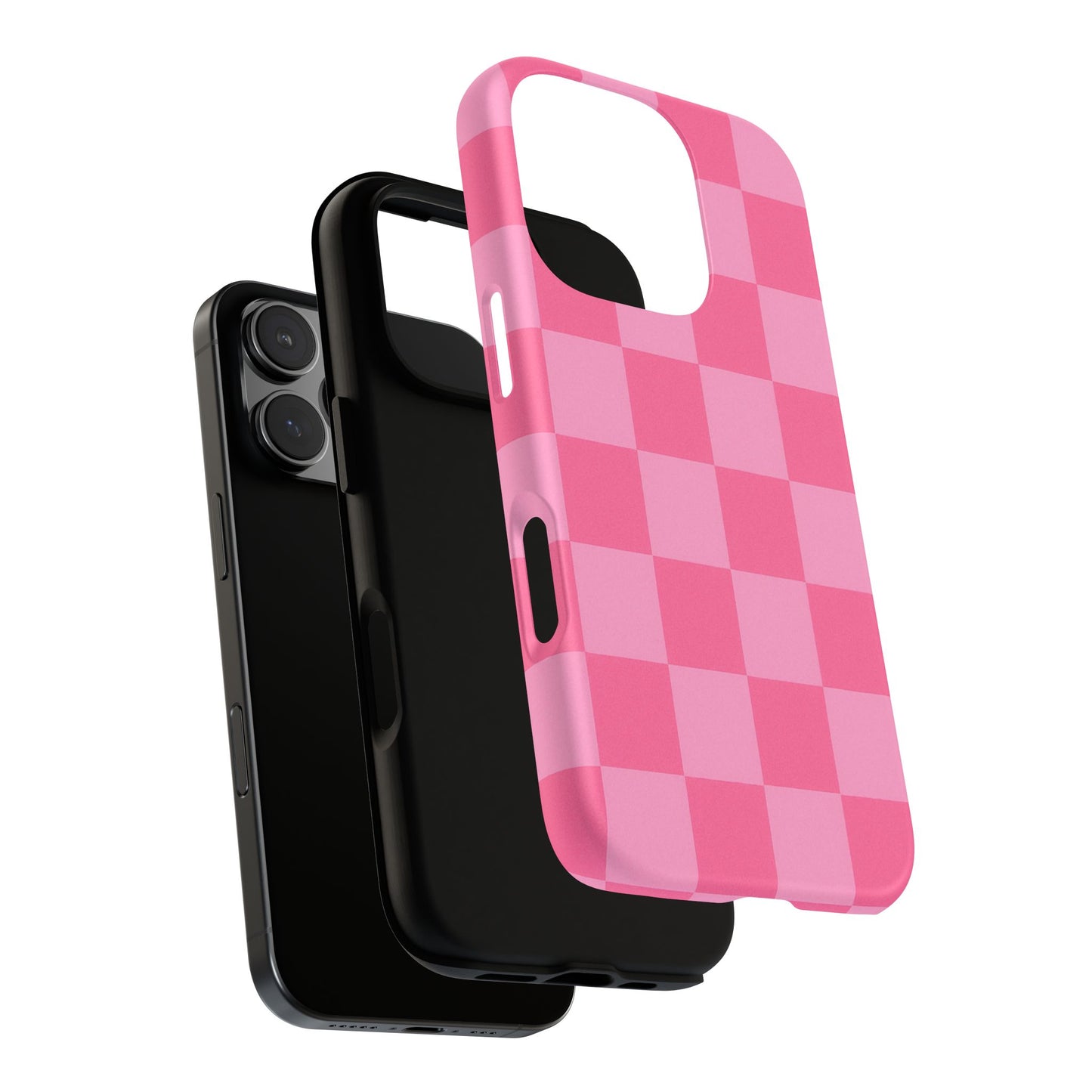 Pink Checkerboard Phone Case | Cute Aesthetic Checkered iPhone & Samsung Tough Case