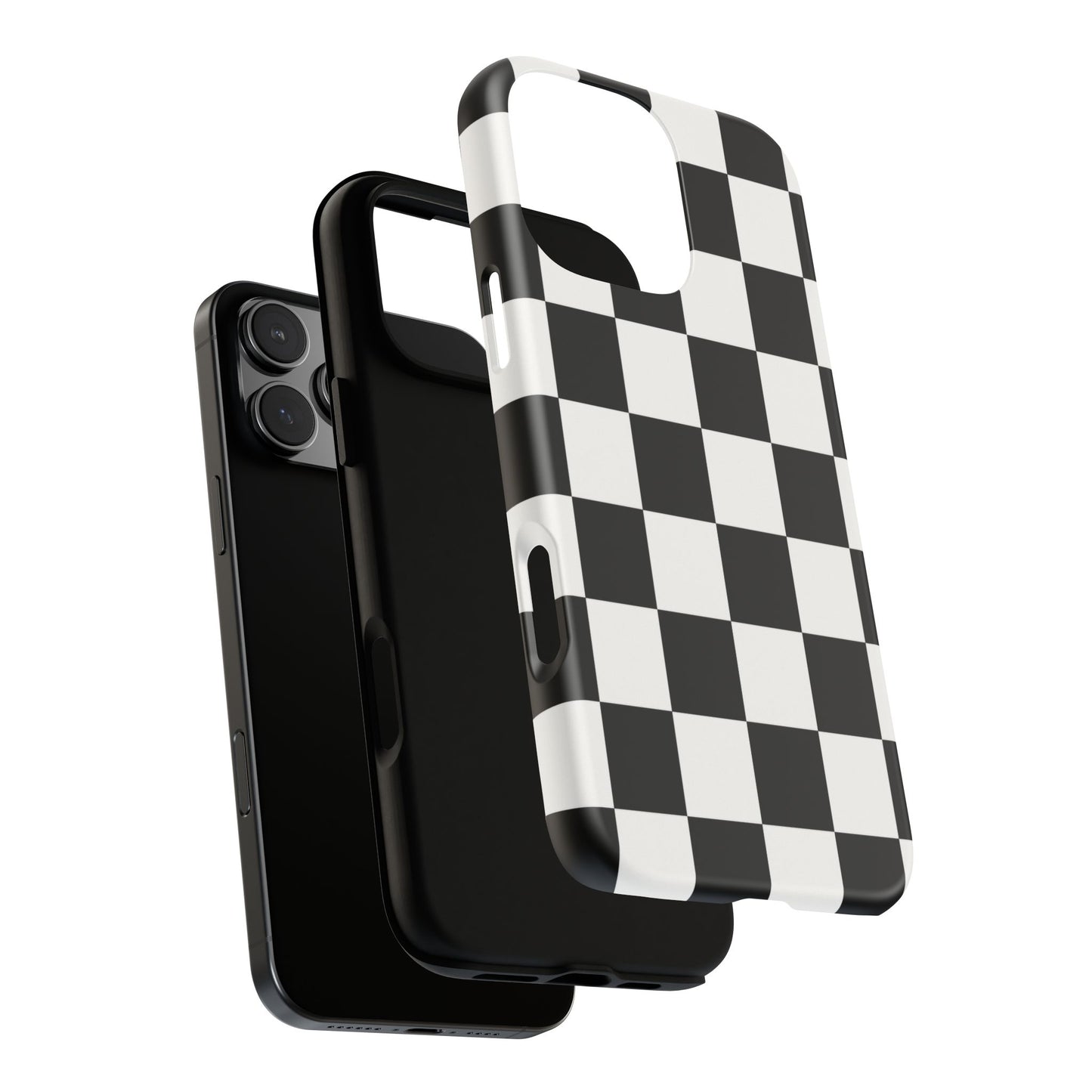 Black & White Checkerboard Phone Case – Classic Aesthetic Tough Protective Case for Iphone, Samsung Galaxy and Pixel