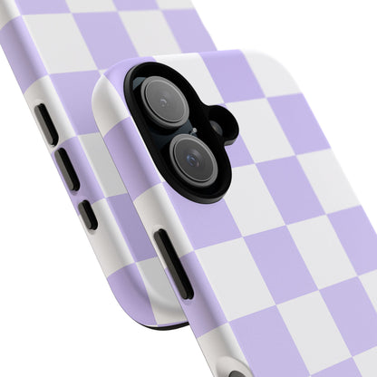 Lavender Checkerboard Phone Case | Pastel Aesthetic Checkered iPhone & Samsung Tough Case