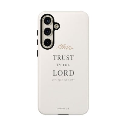 Proverbs 3:5 Christian Phone Case Trust in the Lord Minimalist Faith Cover