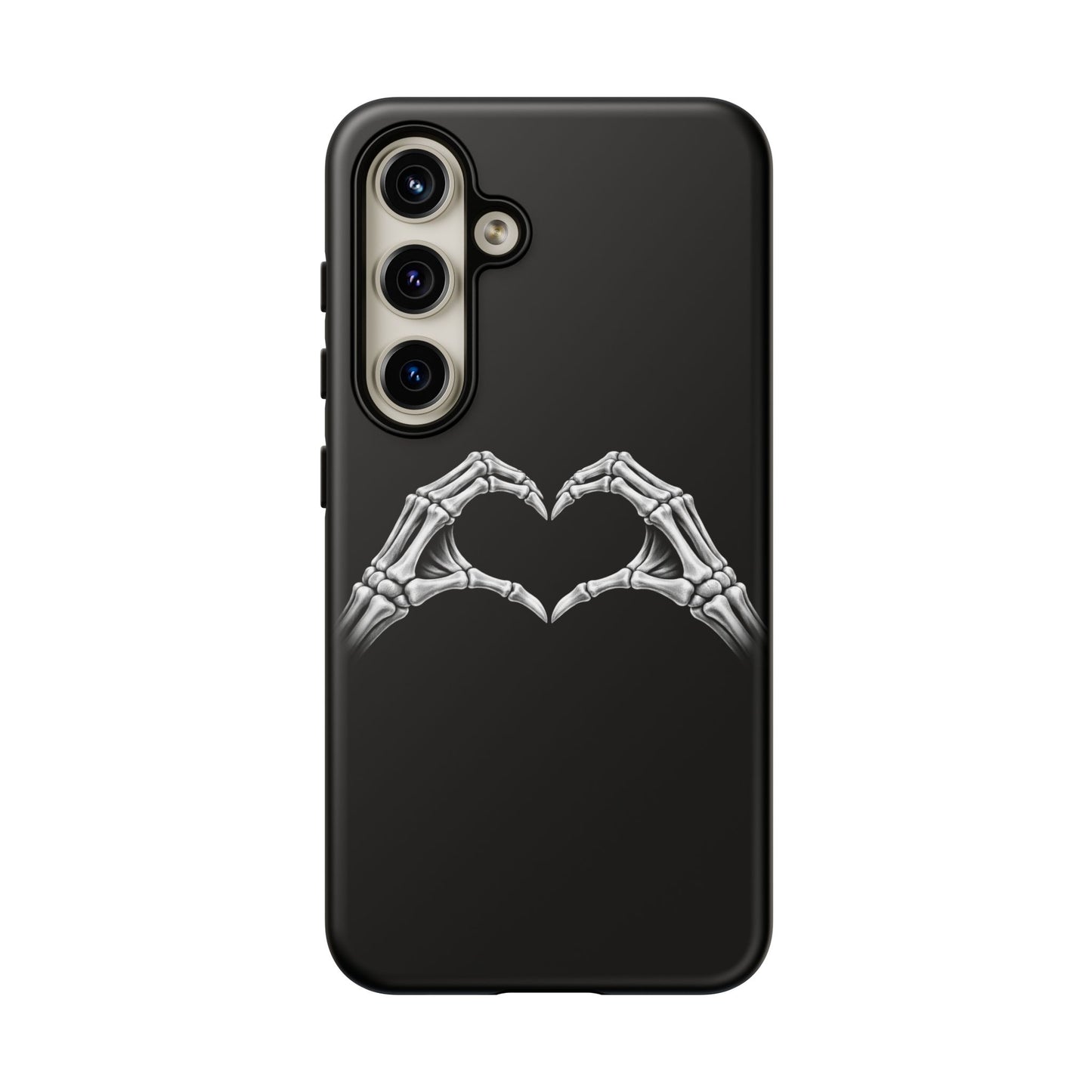 Skeleton Hands Heart Phone Case | Gothic Black Protective Cover