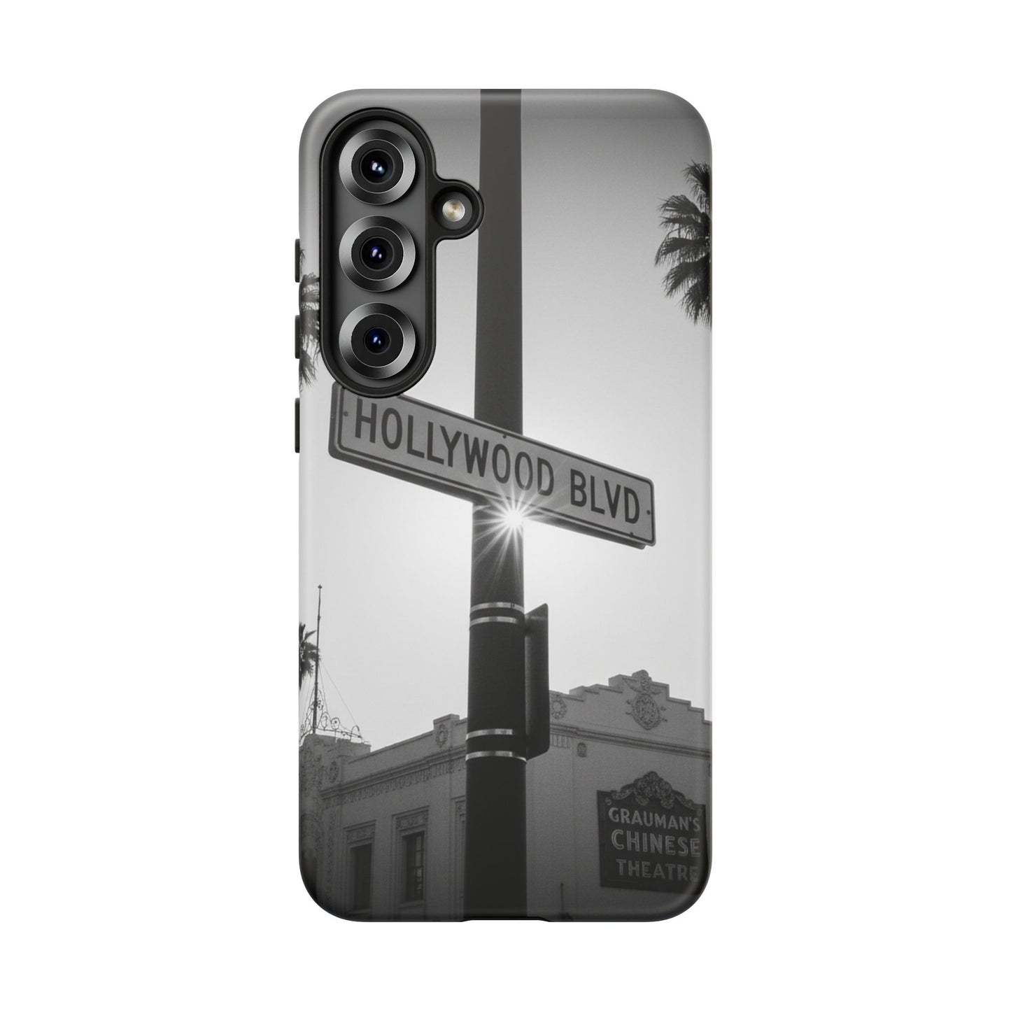 Hollywood Blvd Phone Case | Vintage Los Angeles Street Sign | Black & White LA Aesthetic