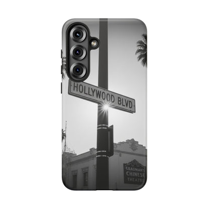Hollywood Blvd Phone Case | Vintage Los Angeles Street Sign | Black & White LA Aesthetic