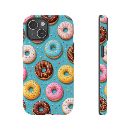 Cute Donut Pattern Phone Case – Colorful Sprinkles Dessert Design for Iphone, Samsung Galaxy and Pixel