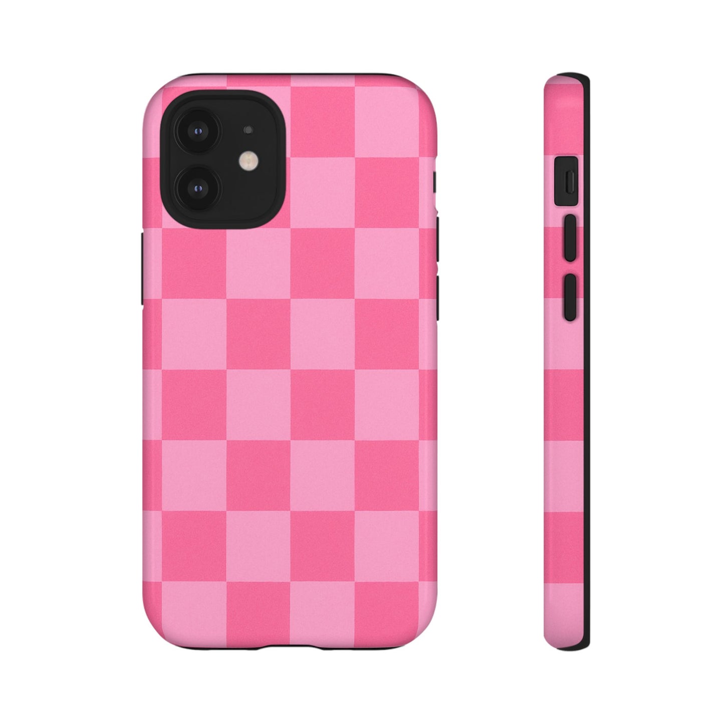 Pink Checkerboard Phone Case – Cute Aesthetic Tough Case for iPhone & Samsung