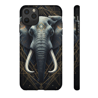 Elephant Mandala Phone Case | Minimal Gold Accent Tough Case
