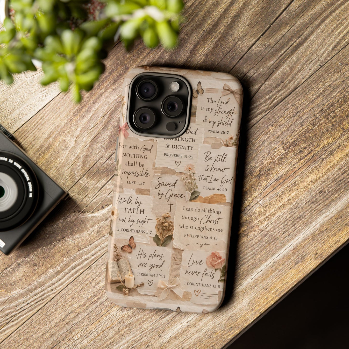 Christian Bible Verse Phone Case | Faith Scripture Aesthetic Floral Christian Case