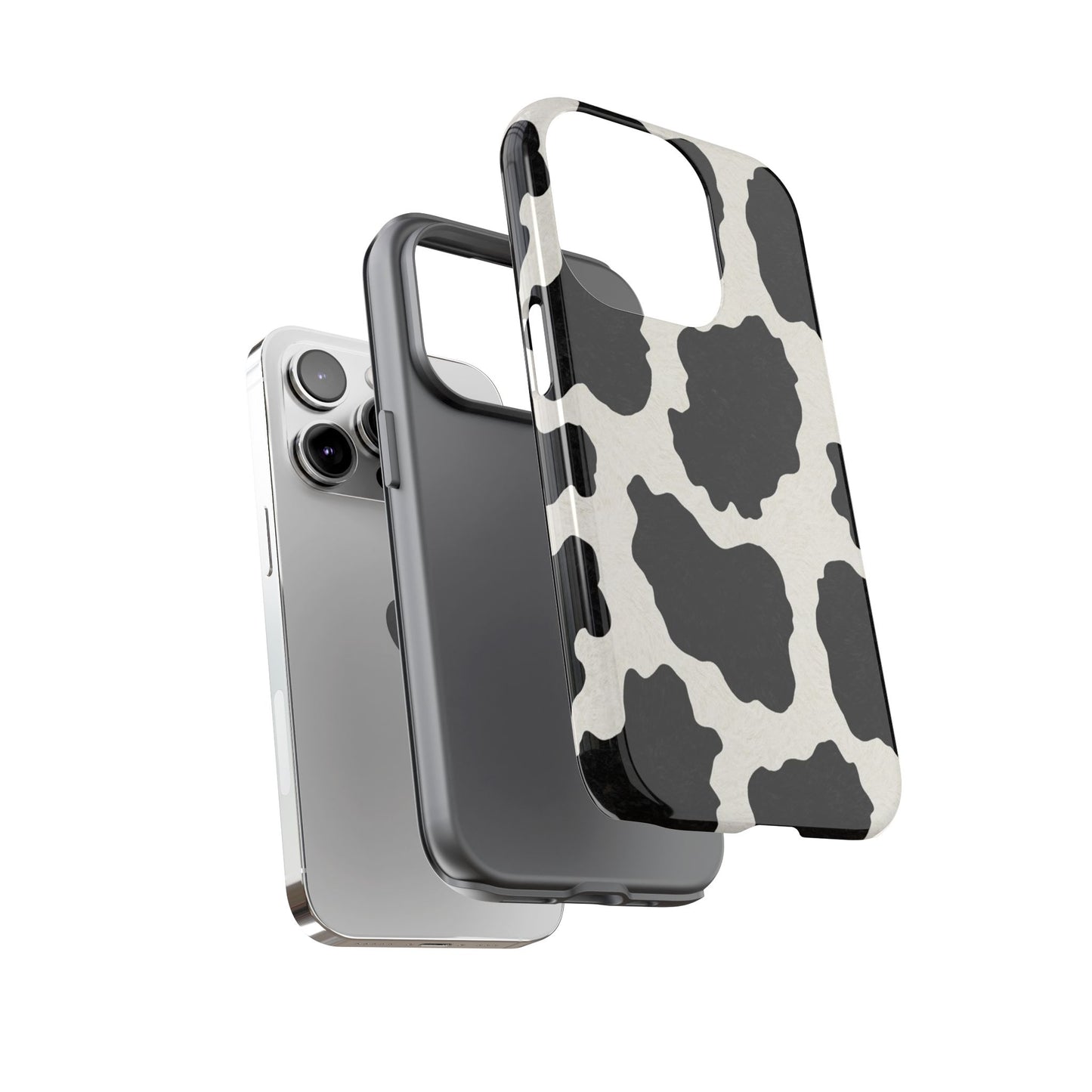 Black & White Cow Print Phone Case | Aesthetic Tough Protective Case