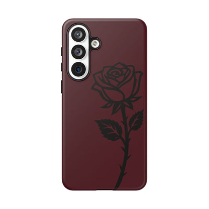 Black Rose Burgundy iPhone Case | Dark Aesthetic Shockproof Protective Cover