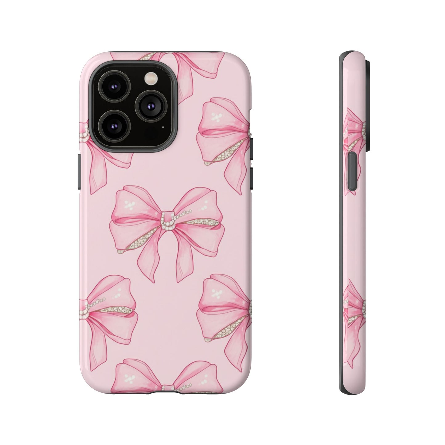 Pink Bow Pattern Phone Case | Coquette Aesthetic Tough Protective Case