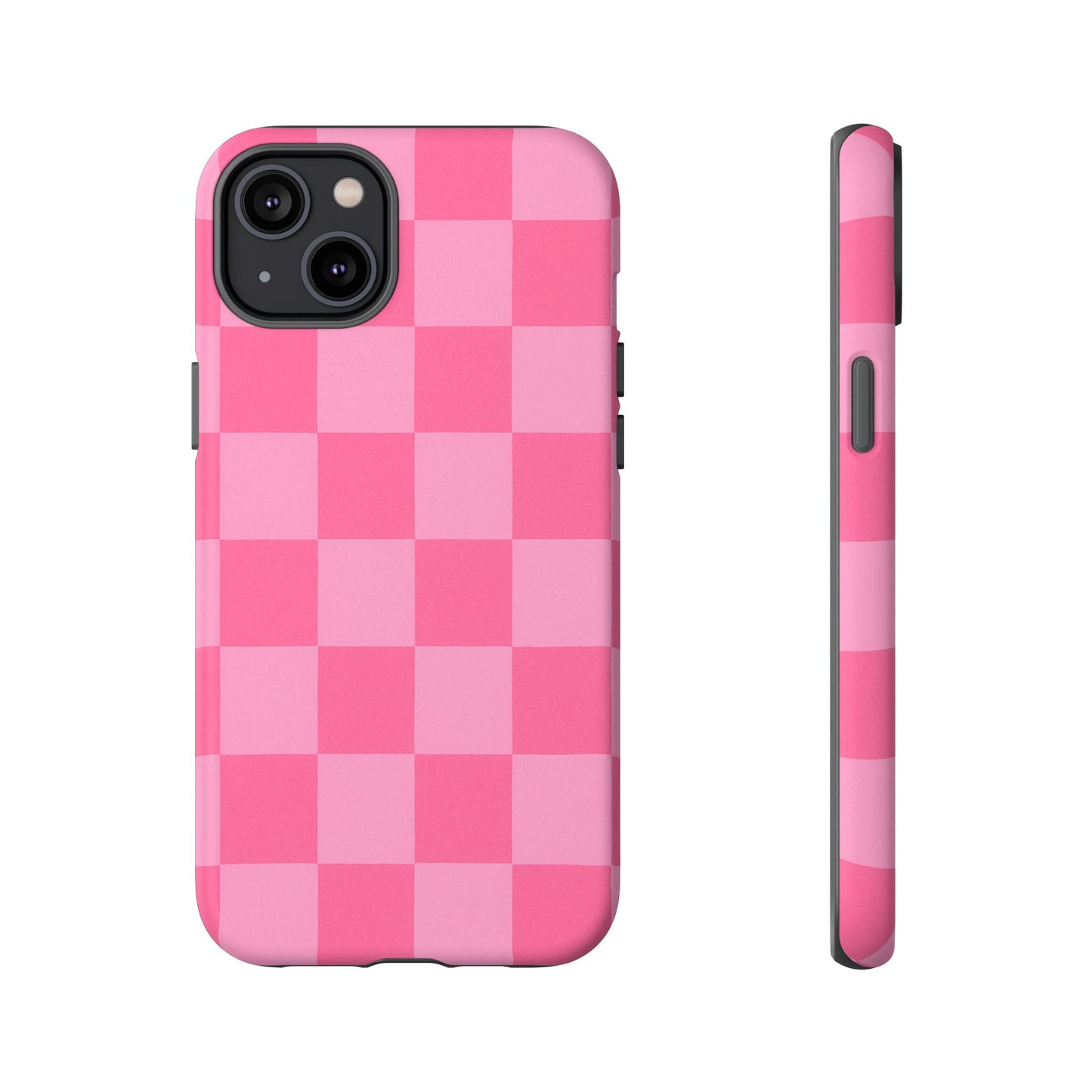 Pink Checkerboard Phone Case | Cute Aesthetic Checkered iPhone & Samsung Tough Case